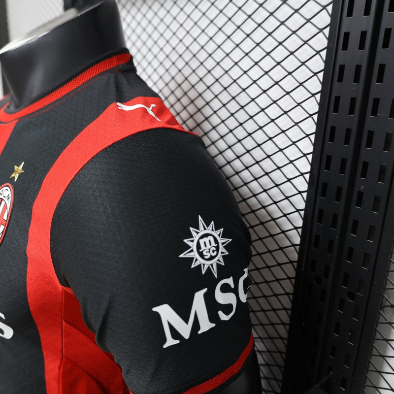 AC Milan Home PV Jersey 2026/27 – Red & Black Vertical Stripes